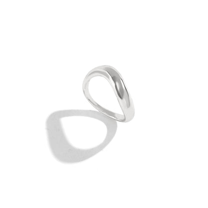 Baroque Round Irregular Curved Ring Ring Smooth Plain Ring Female Ring