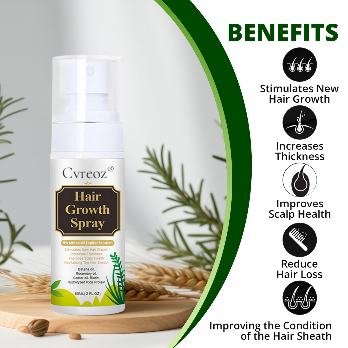 Cvreoz® Max-Strength Hair Regrowth Spray